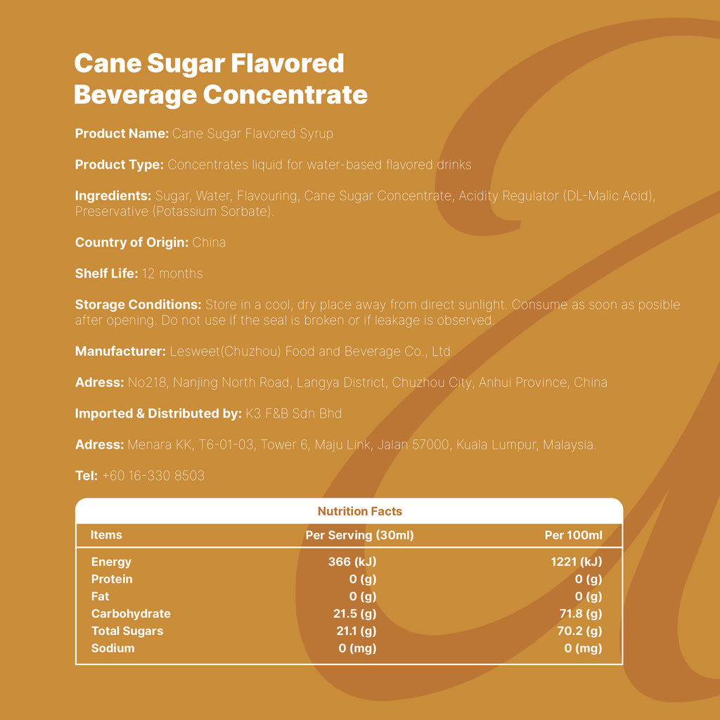 Amato Cane Sugar Flavored Syrup