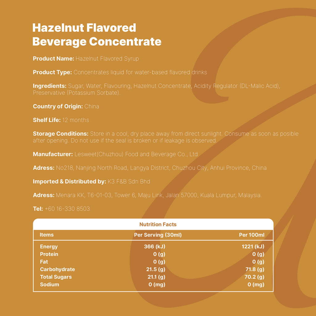 Amato Hazelnut Flavored Syrup